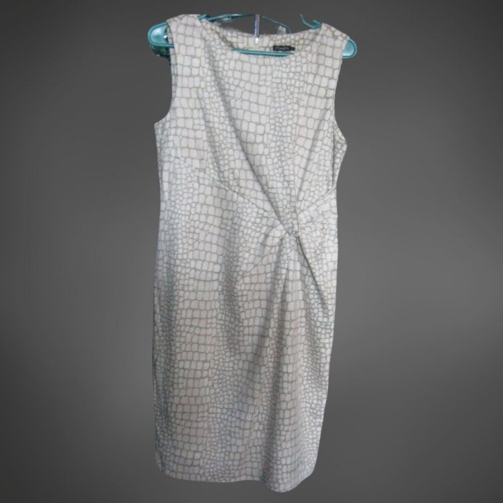 J.Mclaughlin Kamala Dress Faux Suede Beige Crocodelia